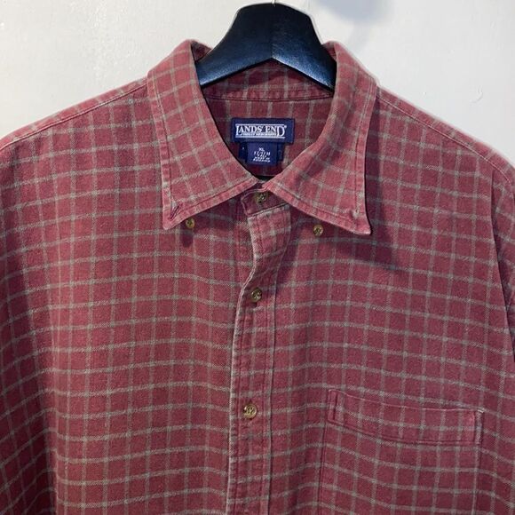 LANDS’ END Marion and Gray Flannel Shirt-XL Tall - Picture 2 of 7